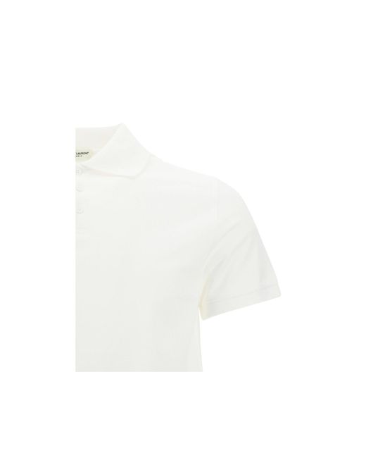 Saint Laurent White Polo Shirt for men