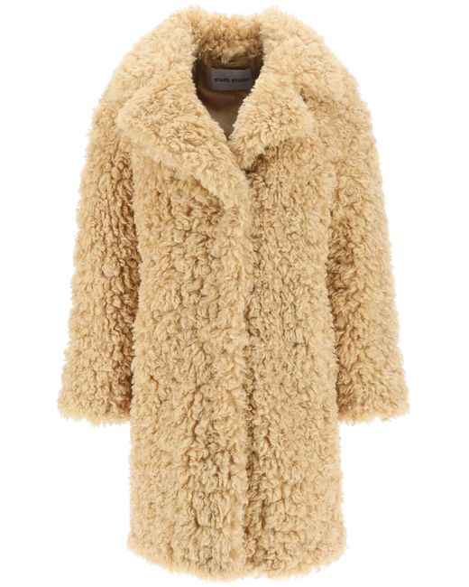 Stand Studio Natural 'camille' Faux Fur Cocoon Coat