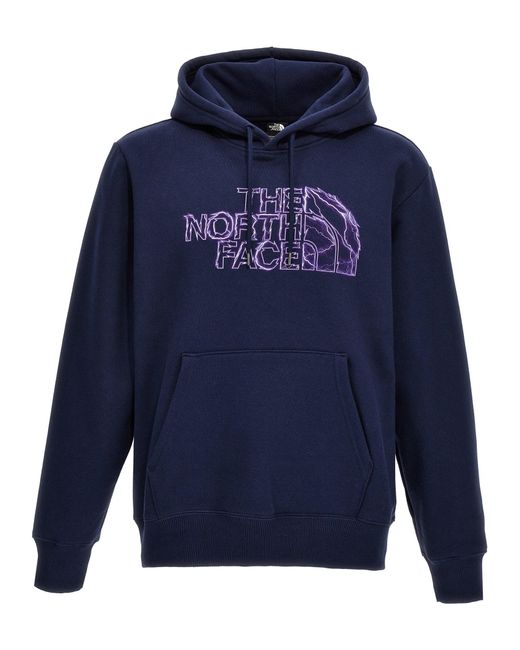 The North Face Blue Logo Print Hoodie Sweatshirt for men
