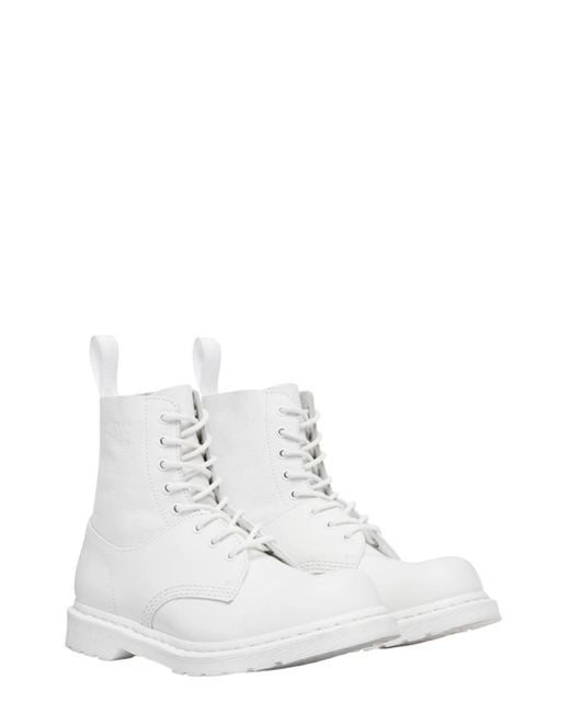 Mm6 Maison Margiela X Dr.martens White Leather Motorcycle Boots for men