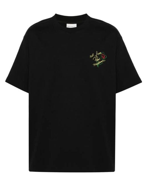 Le t-shirt slogan esquisse di Drole de Monsieur in Black da Uomo