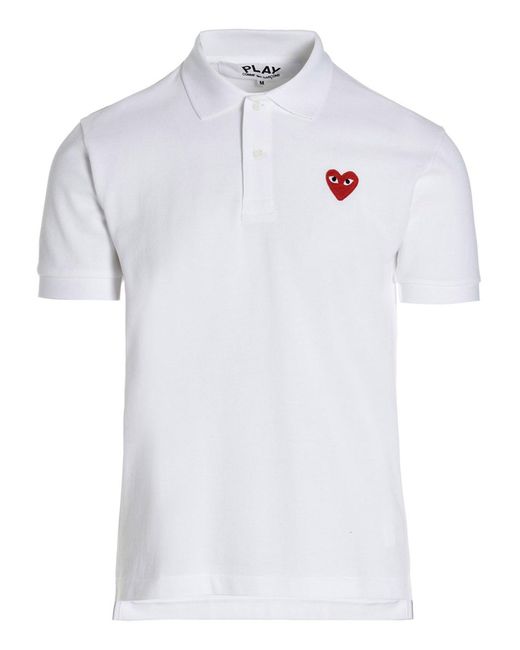 COMME DES GARÇONS PLAY White Logo Patch Shirt Polo for men