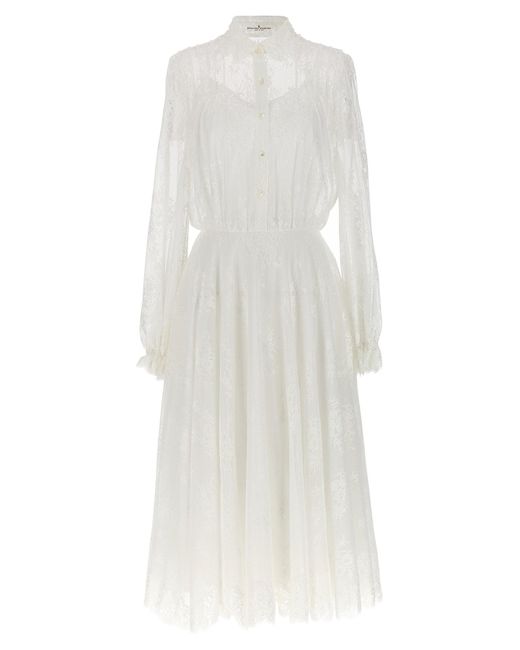Lace Long Dress Abiti Bianco di Ermanno Scervino in White
