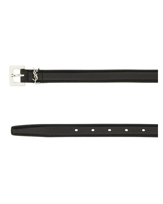 Saint Laurent Black Thin "Cassandras" Belt