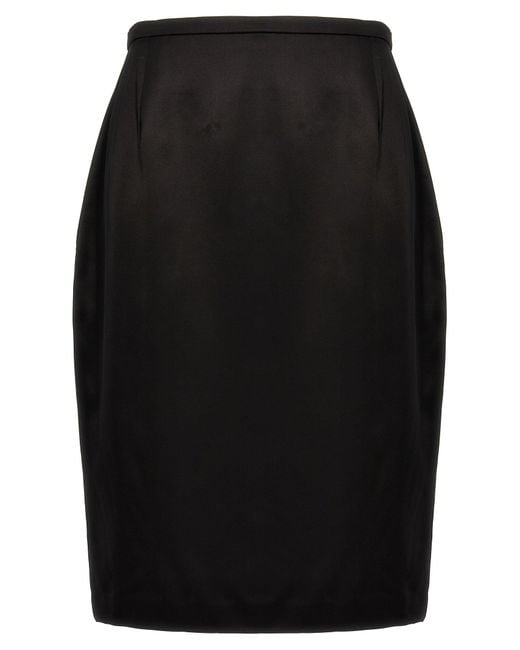 Saint Laurent Black Satin Skirt Skirts