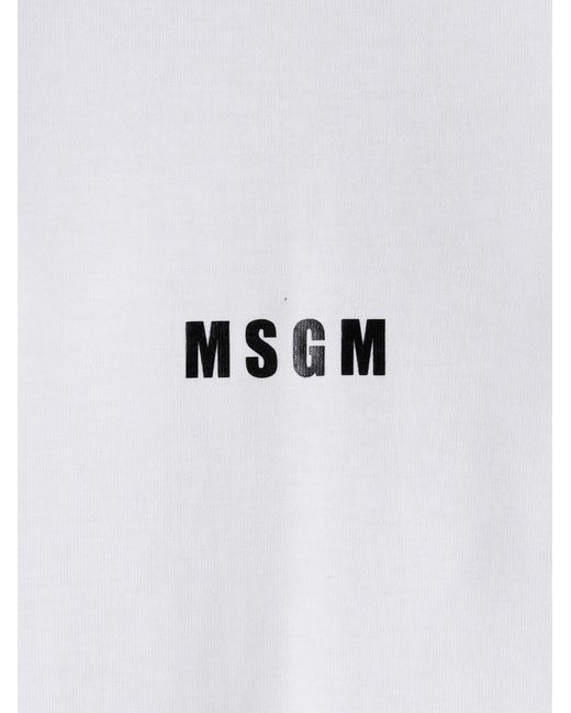 MSGM White Logo T-Shirt for men