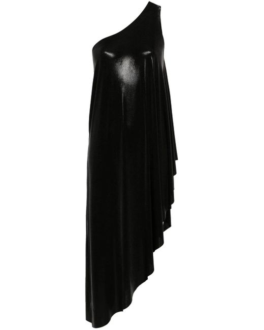 Norma Kamali Black Asymmetric One-Shoulder Tunic