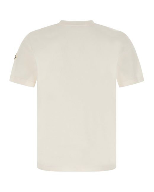 Tricolor Logo T Shirt Bianco-Uomo di Moncler in White da Uomo