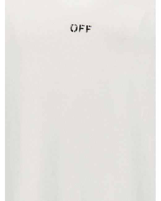 Off- T-Shirt Con Stampa di Off-White c/o Virgil Abloh in White da Uomo