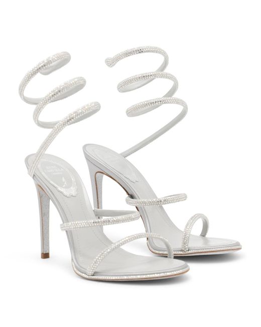 Rene Caovilla White Leather Sandals