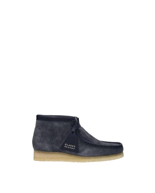 Clarks Blue Ankle Boot Wallabee Suede Navy for men