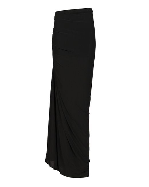 Alaïa Black Alaã¯A Long Draped Skirt