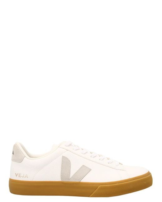 Veja White Natural Campo Low Top Unisex Sneakers for men