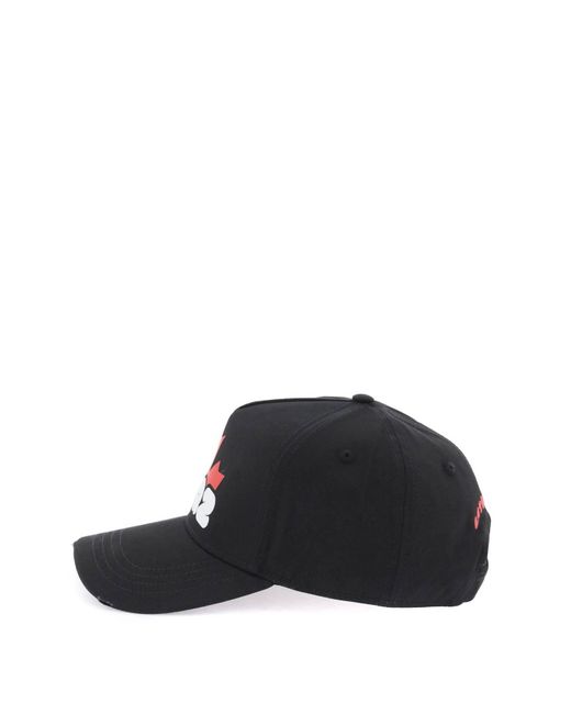DSquared² Black Dsq2 Baseball Cap for men