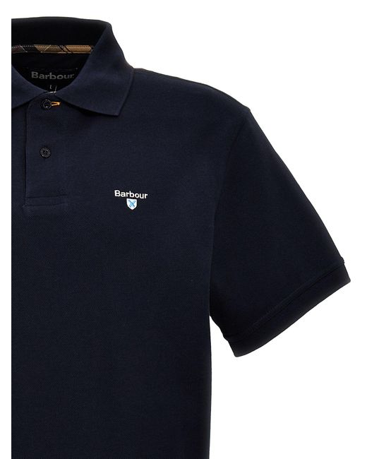 Barbour Blue Logo Embroidery Polo Shirt for men