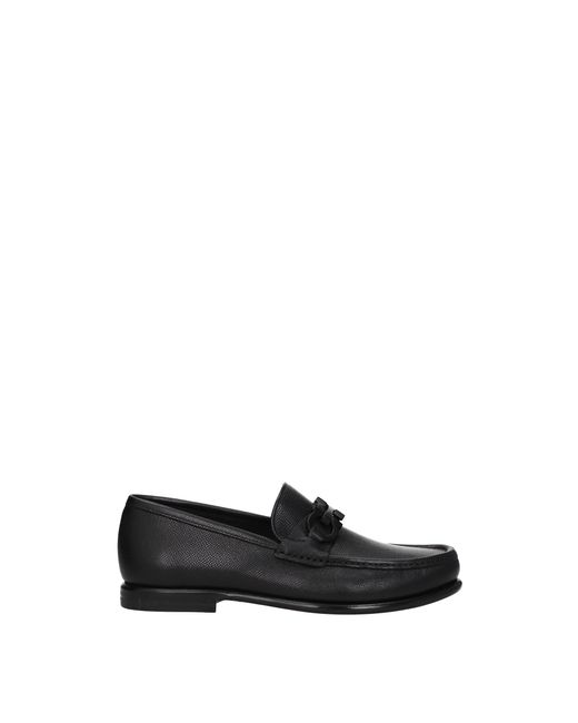 Ferragamo Loafers Crown Leather in Black for Men | Lyst UK