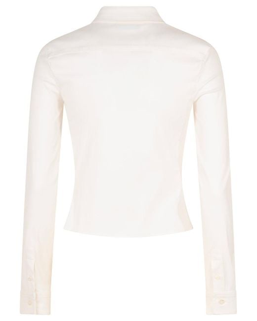 Balenciaga White Ruched Shirt