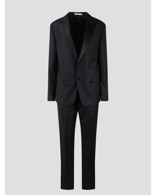 Valentino Garavani Black Wool Single Breasted Suit for men