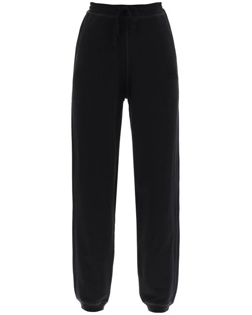 Ganni Black Joggers In Cotton French Terry