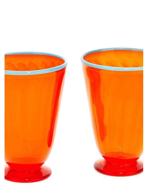 LaDoubleJ Orange Rainbow Glasses And Bottles
