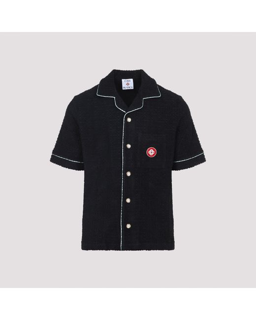 Cotton Monogram Towelling Shirt-Uomo di Casablanca in Black da Uomo