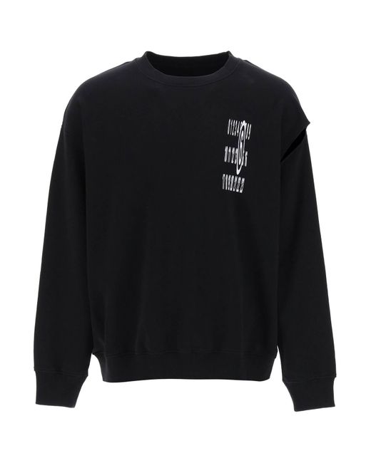 MM6 by Maison Martin Margiela Black "Sweatshirt With Cut Out And Numeric for men