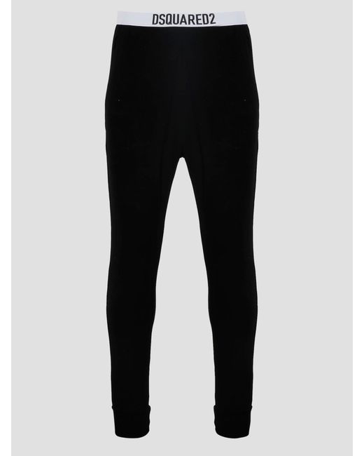 DSquared² Black Pijama Pants for men