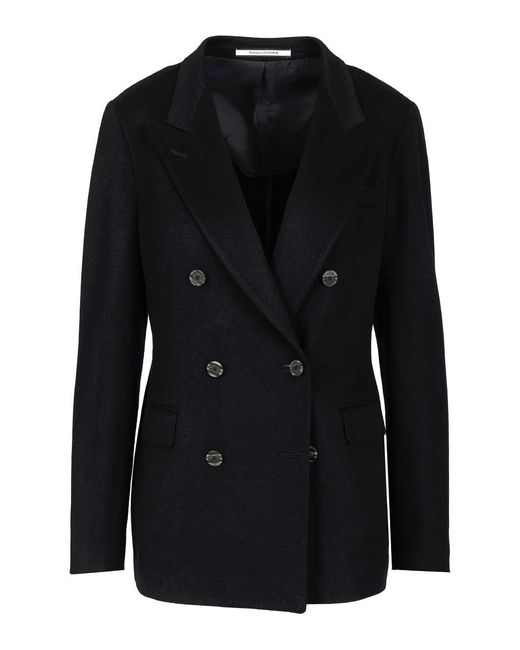 Tagliatore Black Double-Breasted Blazer