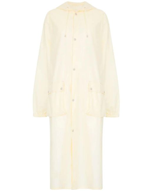 Maison Margiela White Rubberized Cotton Caban Coat