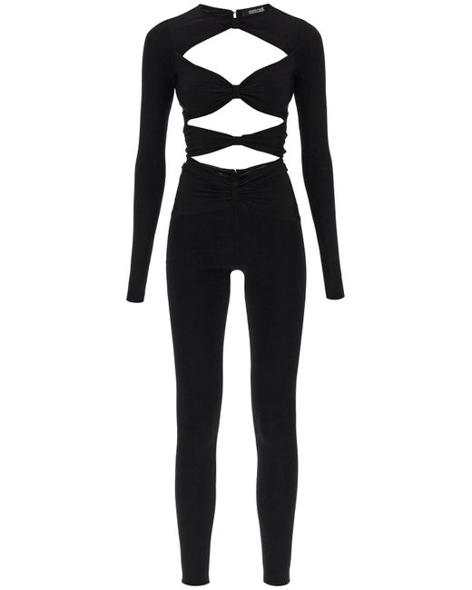 Roberto Cavalli Black Long-sleeved Jumpsuit With Cut-outs