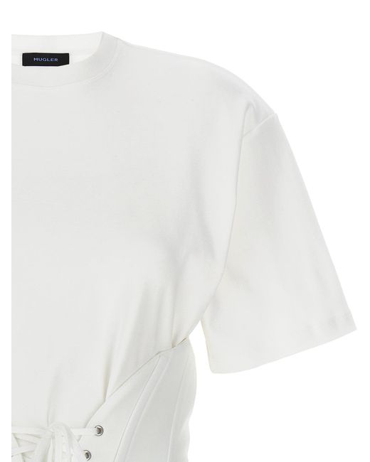 Corset T Shirt Bianco di Mugler in White