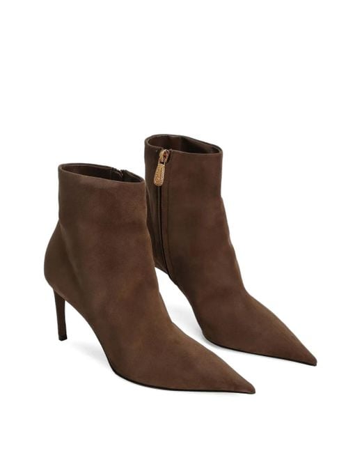 Dolce & Gabbana Brown Devotion Pointed-Toe Ankle Boots 75Mm