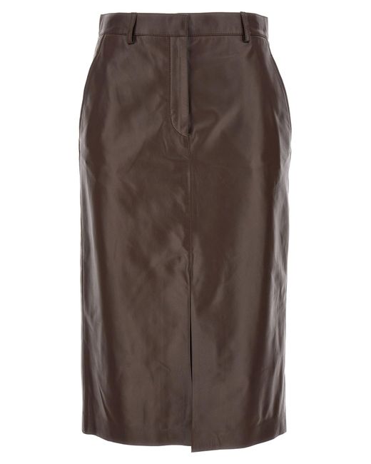Lanvin Brown Leather Skirt Skirts