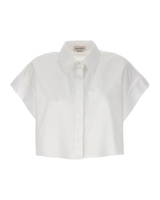 Cropped Shirt Camicie Bianco di Alexander McQueen in White