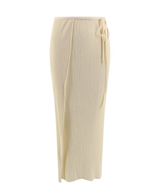 LE17SEPTEMBRE Natural Ribbed Long Skirt