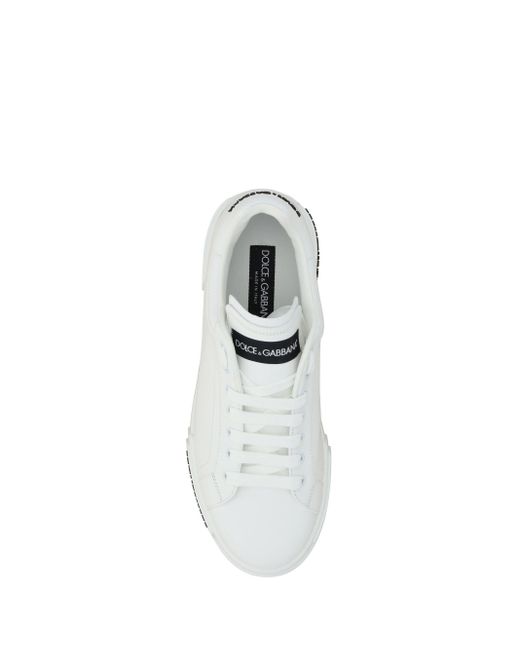 Sneaker custom 2.Zero in pelle di vitello con dettagli a contrasto di Dolce & Gabbana in White da Uomo