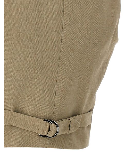 Cropped Vest Gilet Beige di Brunello Cucinelli in Natural