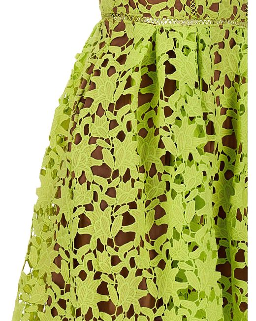 Self-Portrait Green 'Mint Azaelea Lace Midi Dress' Dress