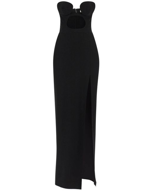 Nensi Dojaka Black Maxi Bustier Dress With Cut-Out