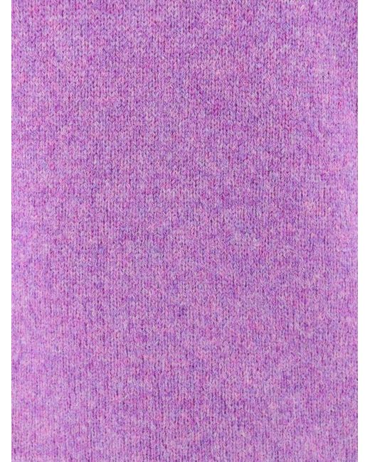 Roberto Collina Purple Wool Blend Sweater With Melange Effect for men