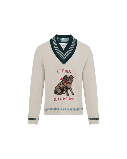Valentino White Pullover Nude & Neutrals for men