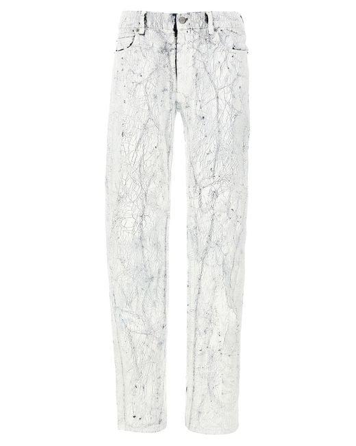 MM6 by Maison Martin Margiela White Craqué-Effect Denim Jeans for men