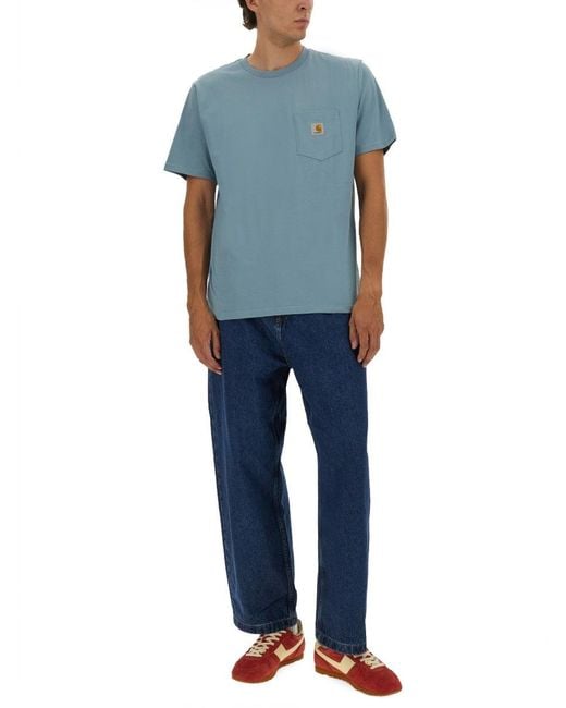 Carhartt Blue T-Shirt With Pocket for men