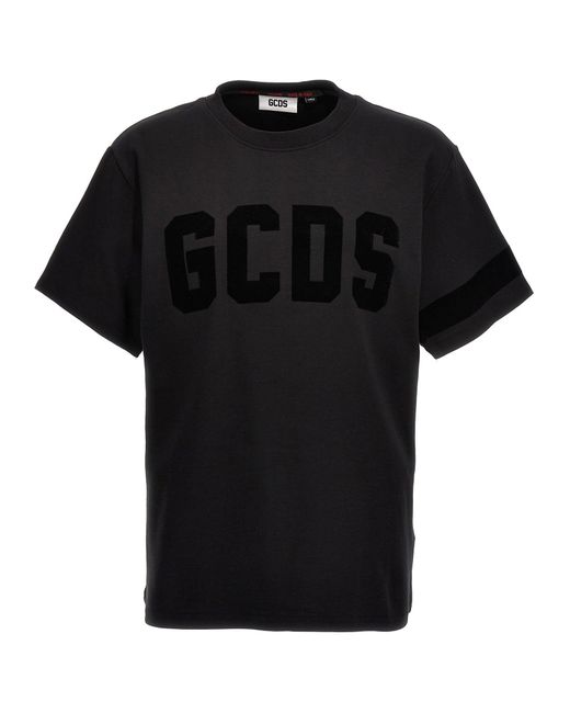 Gcds Black Velvet Logo T-shirt for men
