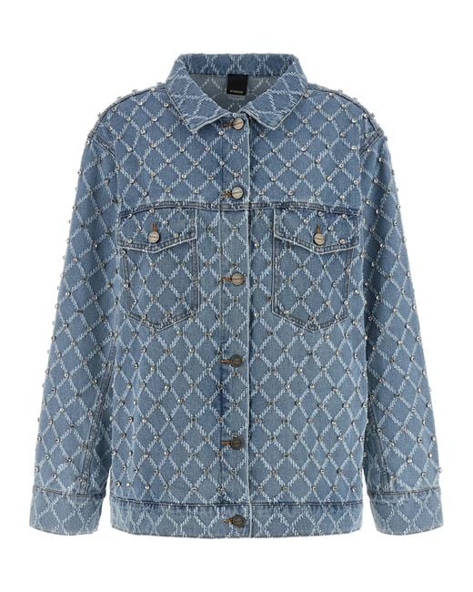 Pinko Blue Pifferaio Puffer Jackets Light