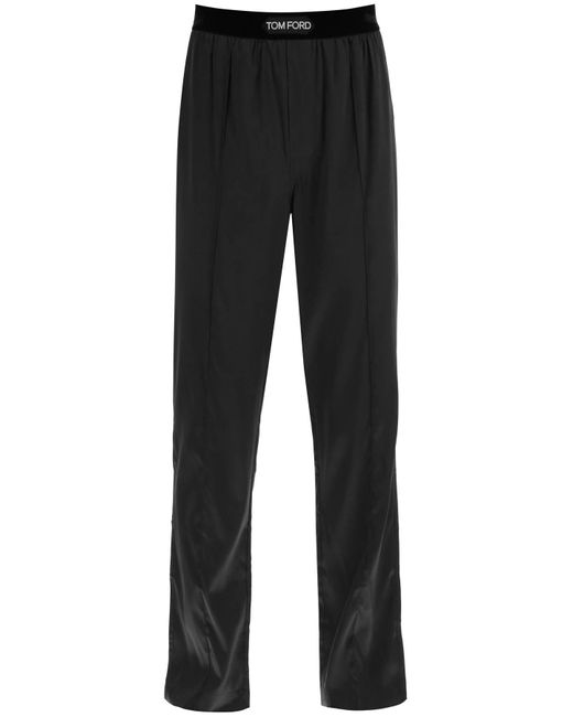 Pantaloni pigiama in seta di Tom Ford in Black da Uomo