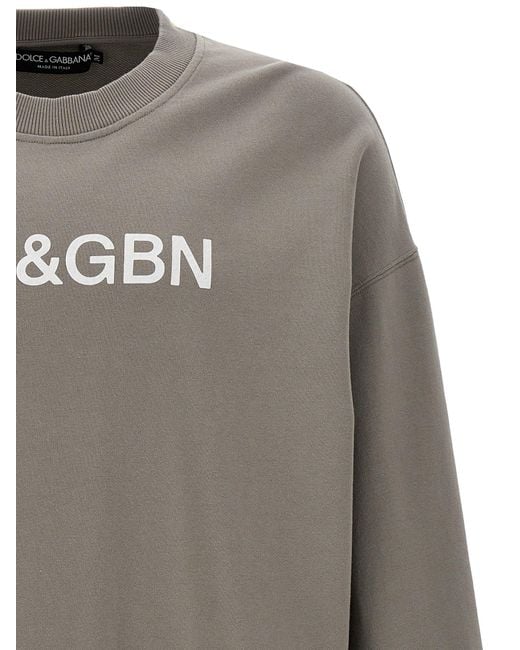 Dolce & Gabbana Gray Logo Print Sweatshirt for men