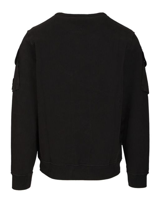 Stone Island Black Logo Badge Sweatshirt for men