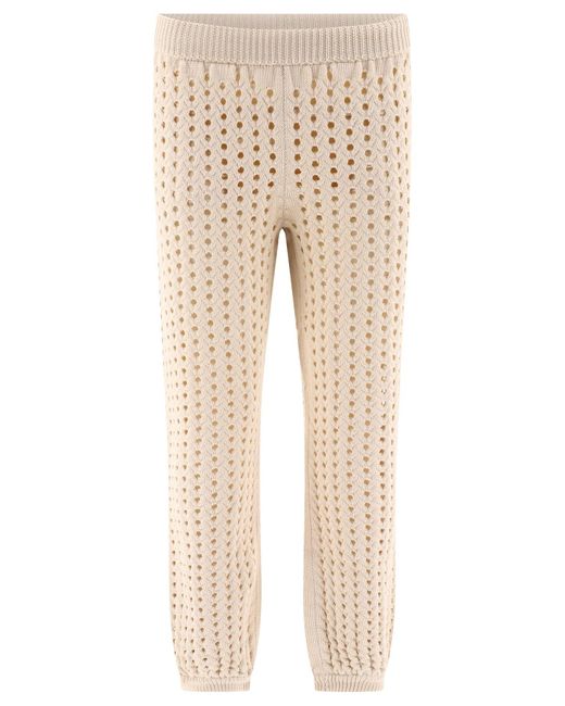 Max Mara Natural "Cecina" Mesh Joggers