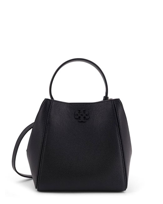 Mcgraw Small Leather Bucket Bag-Donna di Tory Burch in Black
